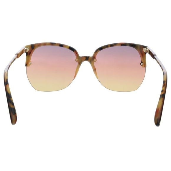 Victoria Beckham VB617S 44810 Brown/Tortoise Semi-Rimless Oversize Sunglasses - Picture 4 of 5